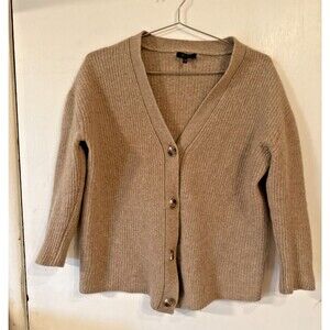 Quince Mongolian Cashmere Cardigan Sweater Oversized Boyfriend Oatmeal | XS